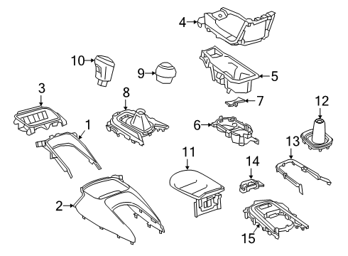 2022 Toyota Corolla Ornament, Console Bo Diagram for 58835-02010-B0