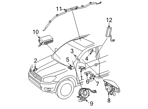 2012 Toyota RAV4 Sensor Assembly, Air Bag Diagram for 89170-0R022