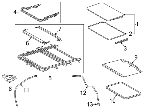 2018 Toyota RAV4 Weatherstrip, Sliding Roof Diagram for 63251-0E010