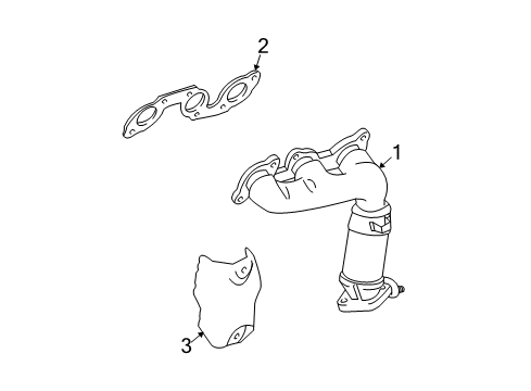 2003 Toyota Sienna Exhaust Manifold Converter Sub-Assembly, No.2 Diagram for 25052-20110