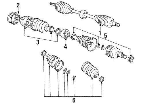 1991 Toyota Corolla Drive Axles - Front Diagram 2 - Thumbnail