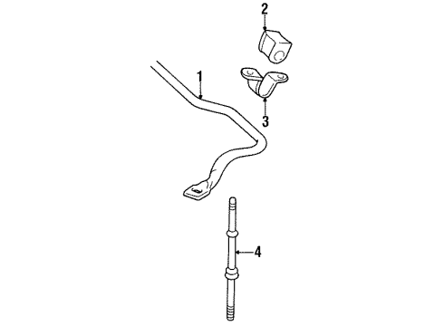 1995 Toyota T100 Stabilizer Bar & Components - Front Diagram 1 - Thumbnail