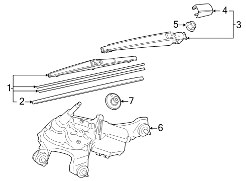 2024 Toyota Grand Highlander MOTOR ASSY, RR WIPER Diagram for 85130-0E180