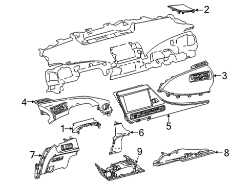 2016 Toyota Mirai Cover Sub-Assembly, Inst Diagram for 55606-62020