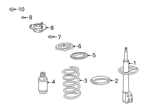 1998 Toyota Corolla Struts & Components - Front Diagram