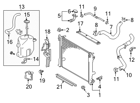 2018 Toyota Camry Cap Sub-Assembly, RESERV Diagram for 16405-25010