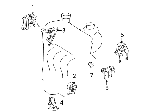 2005 Scion xA Engine & Trans Mounting Diagram 1 - Thumbnail