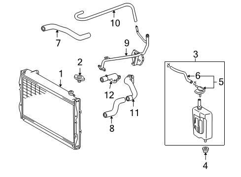 2001 Toyota 4Runner Radiator & Components Diagram