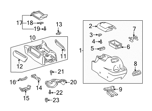 2004 Toyota Tundra Clip, Instrument Panel Diagram for 55346-34010-B2