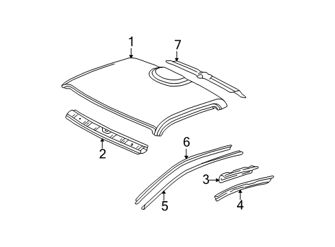 2001 Toyota Tacoma Roof & Components Diagram 5 - Thumbnail