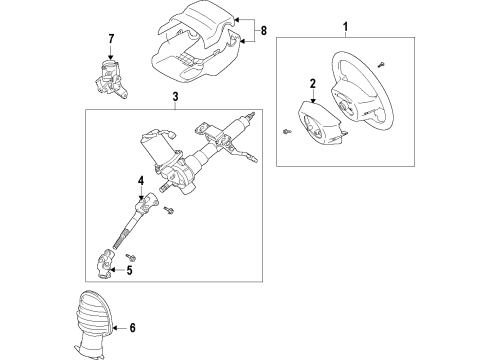 2009 Scion xD Steering Column & Wheel, Steering Gear & Linkage Diagram 1 - Thumbnail