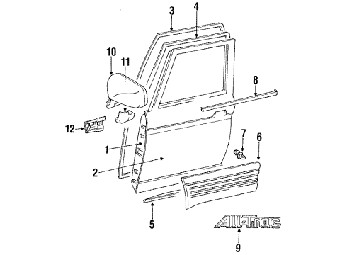 1991 Toyota Previa Weatherstrip Assy, Front Door Glass, Outer RH Diagram for 68160-95D01