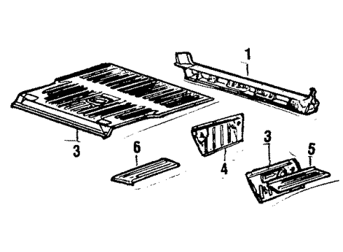 1985 Toyota Land Cruiser Pan, Rear Floor Diagram for 58311-90A05