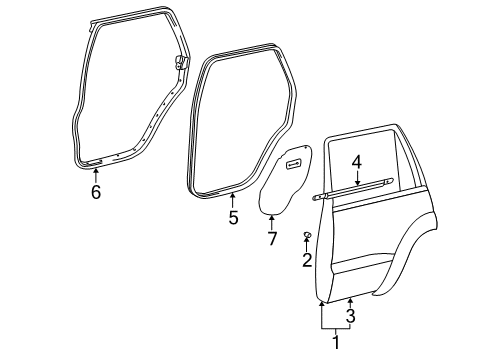 2005 Toyota 4Runner Weatherstrip, Rear Door Opening Trim, RH Diagram for 62331-35020-E0