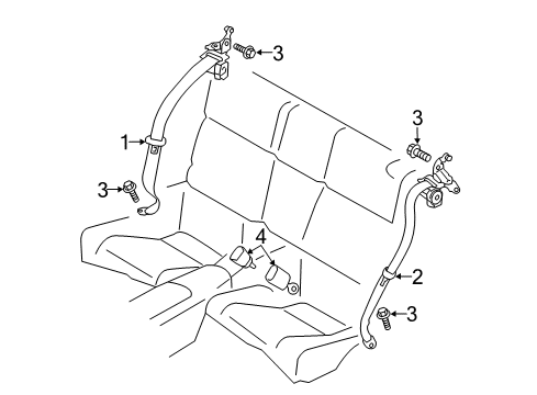 2015 Scion FR-S Rear Seat Belts Diagram