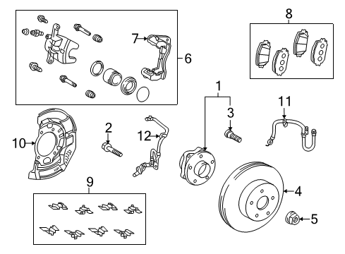 2012 Toyota Prius V Brake Components, Brakes Diagram 1 - Thumbnail