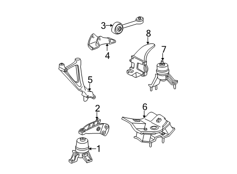 2001 Toyota Solara Engine & Trans Mounting Diagram 3 - Thumbnail