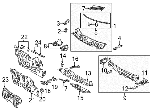 2014 Toyota Prius Cowl Diagram