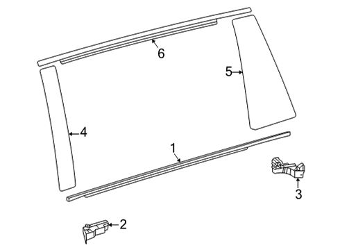 2021 Toyota Sienna Exterior Trim - Side Door Diagram