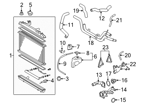 2012 Toyota Avalon Radiator & Components Diagram