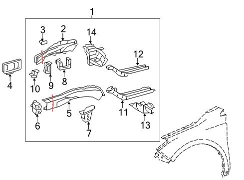 2015 Toyota Avalon Structural Components & Rails Diagram 2 - Thumbnail