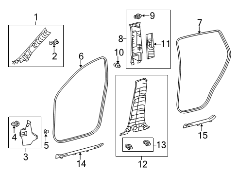 2021 Toyota RAV4 Clip, Fr Pillar GARN Diagram for 62217-42050