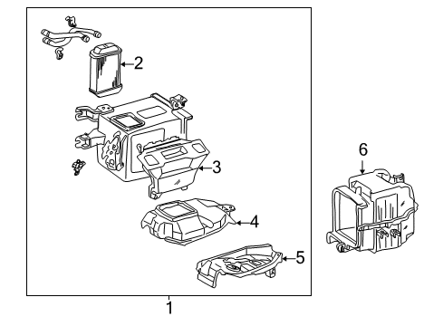 2000 Toyota Sienna A/C Evaporator & Heater Components Diagram 4 - Thumbnail