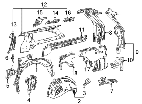 2021 Toyota Sienna Inner Structure - Side Panel Diagram