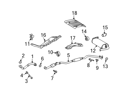 2012 Toyota Matrix Bracket, Exhaust Pipe Support Diagram for 17576-0D010