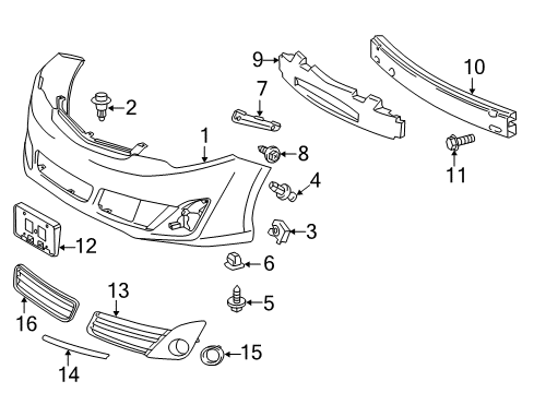 2013 Toyota Camry Retainer, Front Fender Diagram for 53879-06100