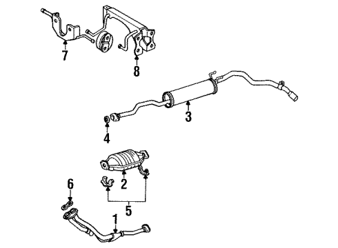 1986 Toyota Pickup Exhaust Components Diagram