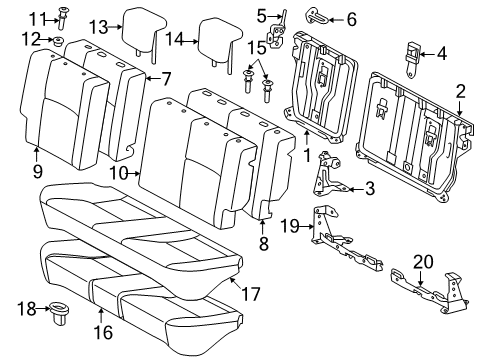 2017 Toyota Yaris Rear Seat Cushion Cover (For Bench Type) Diagram for 71075-0DG70-C3