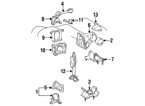 1996 Toyota Camry Engine & Trans Mounting Diagram 2 - Thumbnail