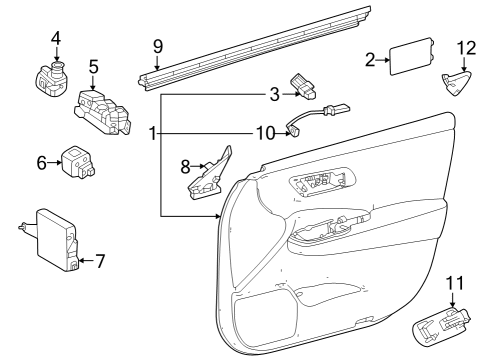 2023 Toyota Crown Control Module, Front Passenger Side Diagram for 89222-30360