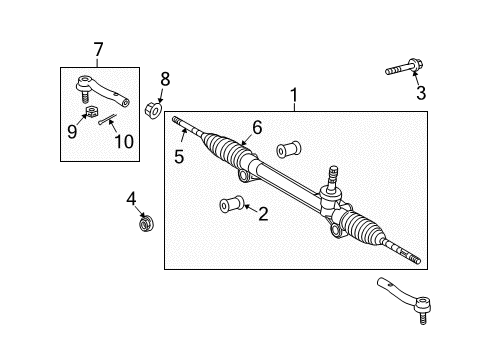 2014 Toyota Venza Gear Assembly, Steering Diagram for 45510-0T011