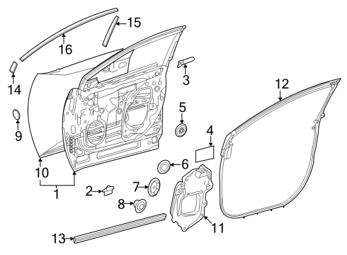 2023 Toyota bZ4X WEATHERSTRIP, FR DOO Diagram for 67864-42040