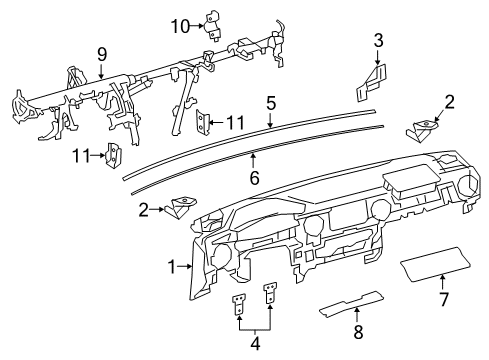 2019 Toyota Tacoma Panel Sub-Assembly, Inst Diagram for 55301-04080-C0