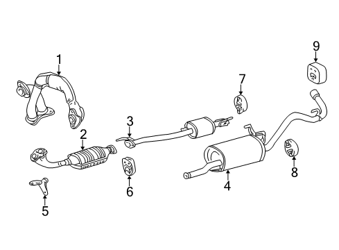 2000 Toyota Tundra Bracket, Exhaust Pipe Support Diagram for 17571-07050