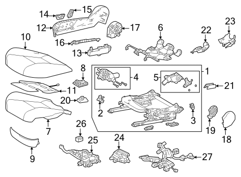 2023 Toyota Crown PAD, FR SEAT CUSHION Diagram for 71511-30C10