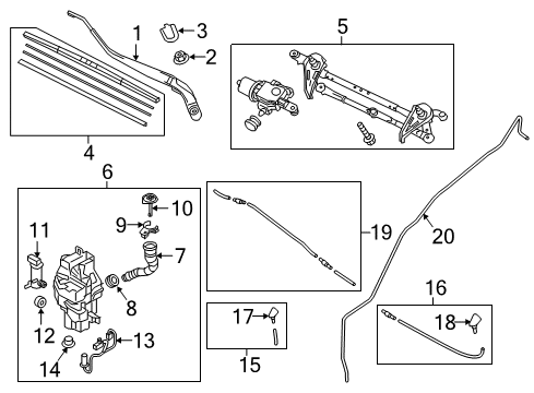 2016 Scion iA Motor & Link Assembly, F Diagram for 85010-WB002