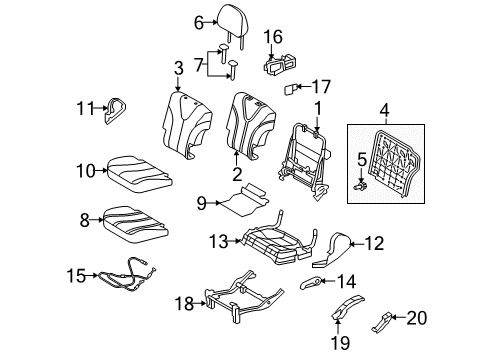 2013 Toyota Venza Rear Seat Back Cover, Left (For Separate Type) Diagram for 71078-0T011-B2