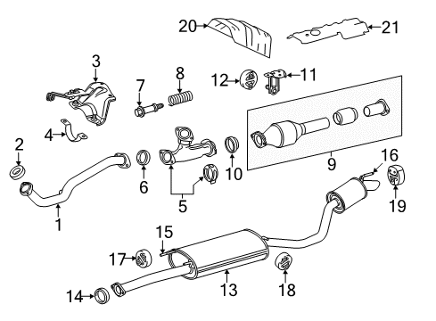 2019 Toyota Highlander Exhaust Components Diagram 3 - Thumbnail