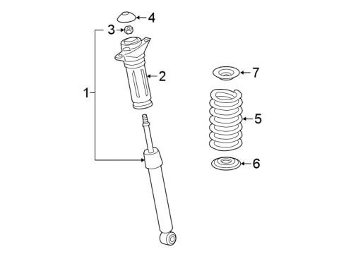 2021 Toyota Avalon Struts & Components - Rear Diagram 1 - Thumbnail