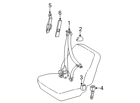 2003 Toyota Corolla Front Seat Belts Diagram