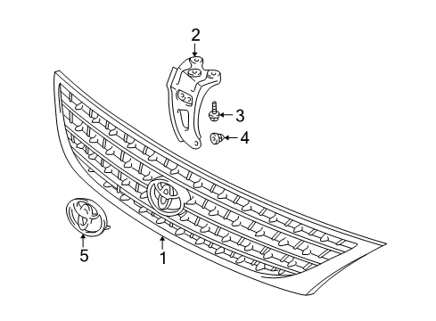 2004 Toyota Avalon Grille & Components Diagram