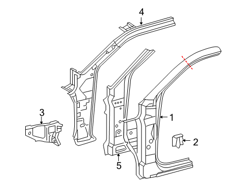 2006 Toyota Tacoma Bracket, Antenna Pole Mounting Diagram for 61171-04010