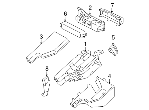 2004 Toyota Prius Relay Box Upper Cover Diagram for 82662-47040