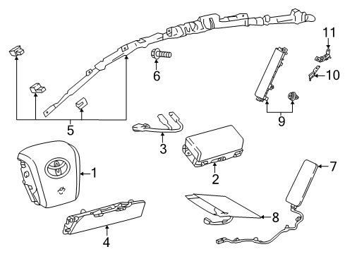 2022 Toyota Prius AWD-e Air Bag Components Diagram 1 - Thumbnail