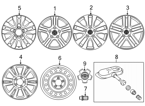 2010 Toyota Sequoia Ornament Sub-Assembly Wheel Hub Center Cap Diagram for 42603-0C100