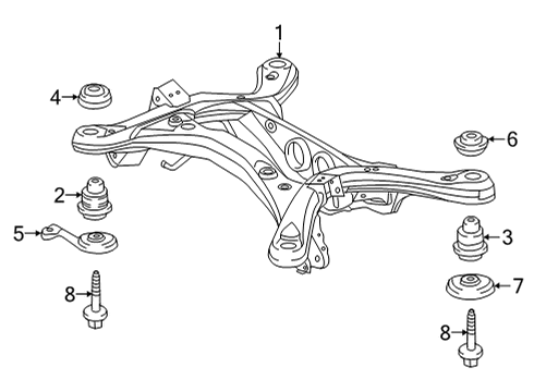 2022 Toyota Highlander Suspension Mounting - Rear Diagram 2 - Thumbnail